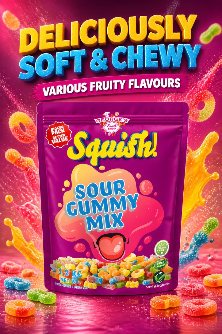 Squish! 1.2kg Mixed 1,2kg Sour Gummy Mix
