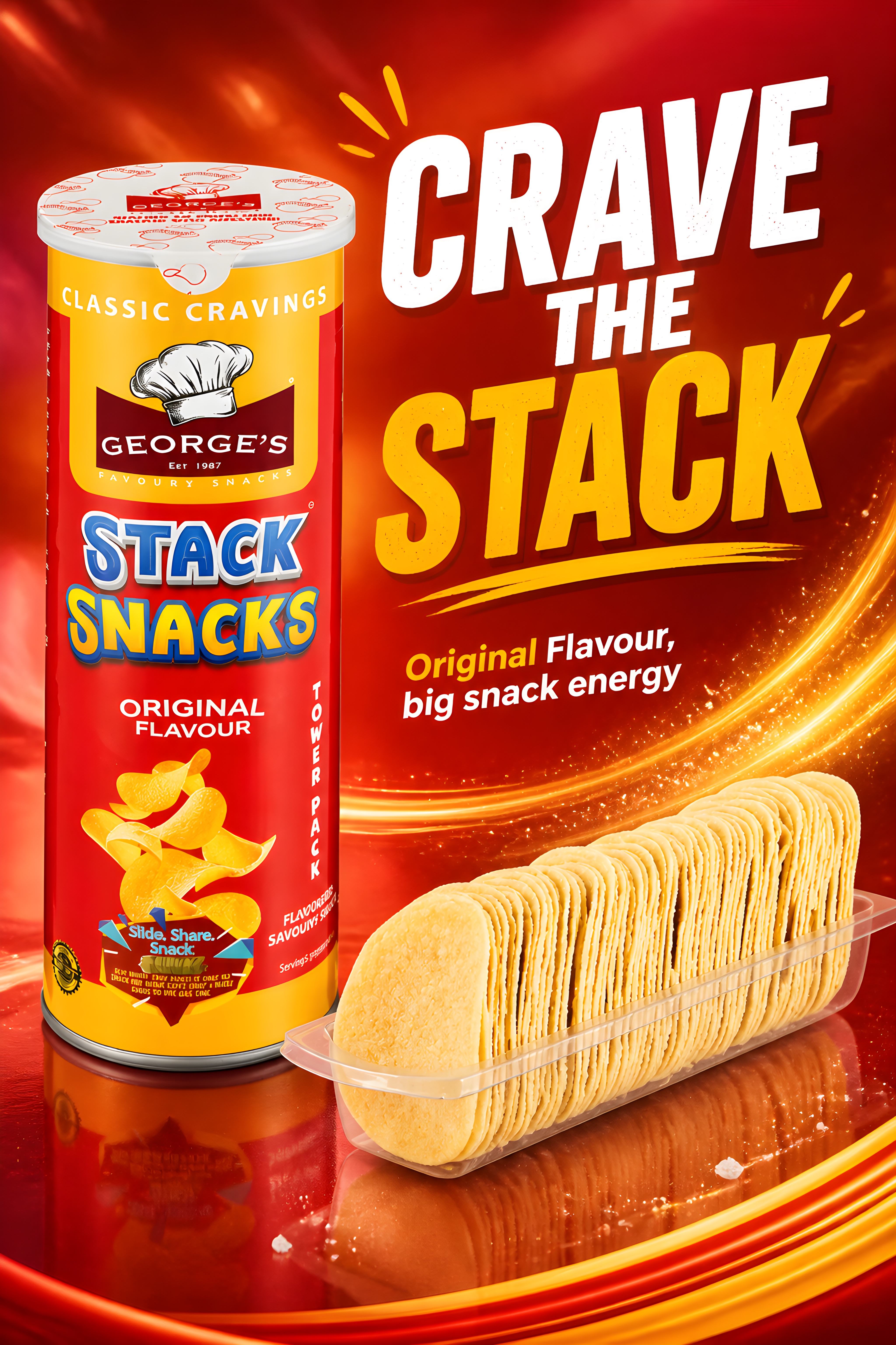 Stack Snacks 100g Original with tray Stack Snacks 100g Original with tray